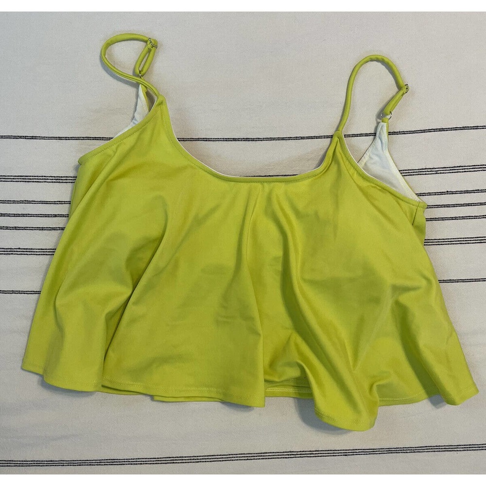 Kortni Jeane Lime Green Swing Swim Top Medium Tankini Q2